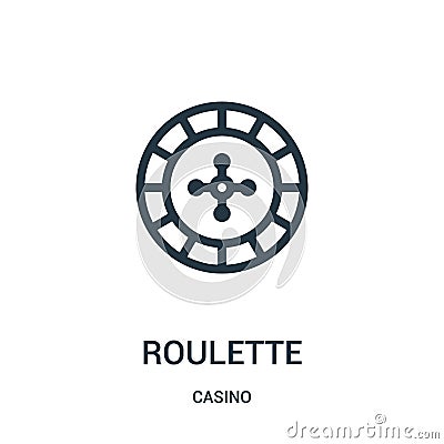 roulette icon vector from casino collection. Thin line roulette outline icon vector illustration Vector Illustration