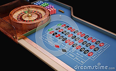 Roulette table close up view. Stock Photo