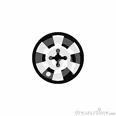 Flat casino roulette vector illustration. Simple roulette icon. Vector Illustration