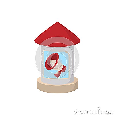 Round advertising pillar icon, cartoon Stock Photo