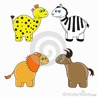 Round animals Vector Illustration