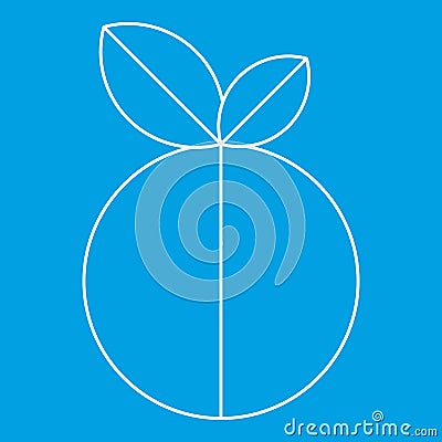 Round apple icon, outline style Vector Illustration