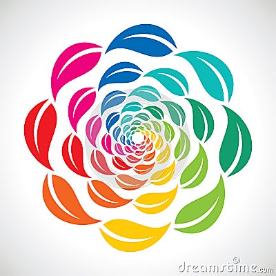 Round arrangement of colorful leaf Vector Illustration