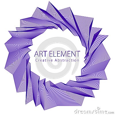 Round artistic frame, vector abstract linear art with copy space for text inside. Vector Illustration
