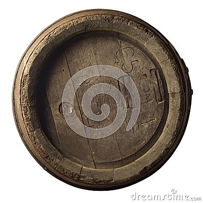 Round barrel on a white background Stock Photo