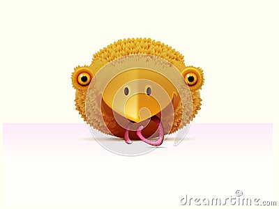 Round birdie monster Vector Illustration