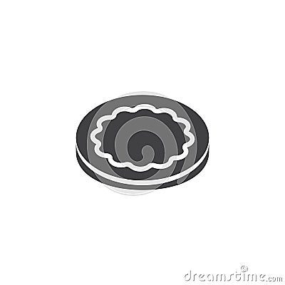 Round biscuit cookies vector icon Vector Illustration