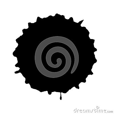 Round black ink blot Stock Photo