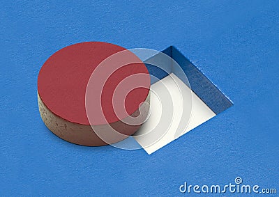 Round Block Square Hole Stock Photo