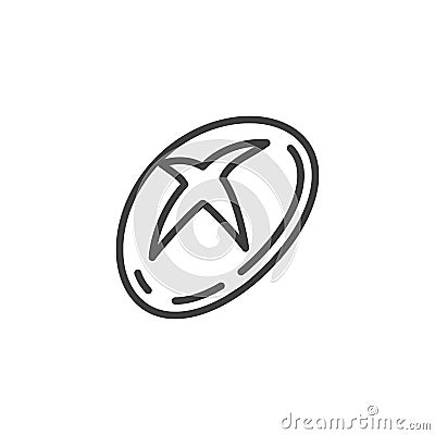 Round bread line icon Vector Illustration