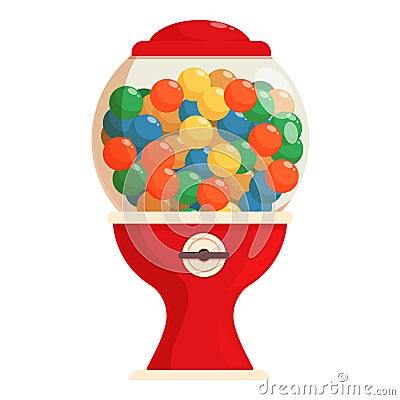 Round bubblegum machine icon cartoon vector. Colorful equipment Vector Illustration