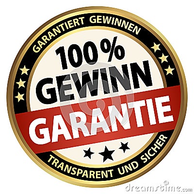 round business button - 100% guaranteed profit (german Vector Illustration