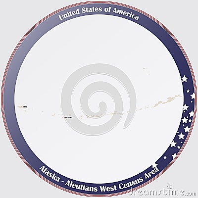 Map of Aleutians West Census Area in Alaska Vector Illustration