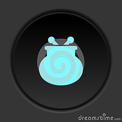 Round button icon, Bills, cash, money, dollar. Button banner round, badge interface for application illustration Cartoon Illustration