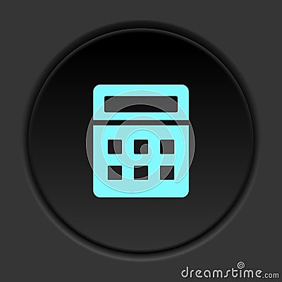 Round button icon, calculator. Button banner round, badge interface for application illustration Cartoon Illustration