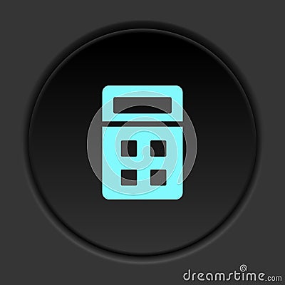 Round button icon, calculator. Button banner round, badge interface for application illustration Cartoon Illustration