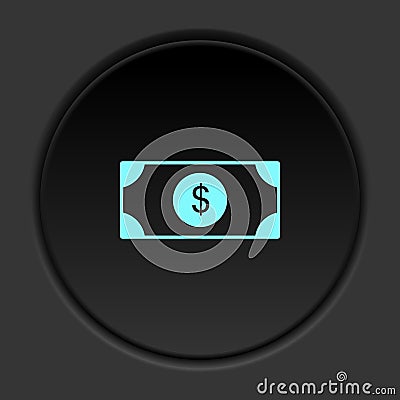 Round button icon Dollar. Button banner round badge interface for application illustration Cartoon Illustration