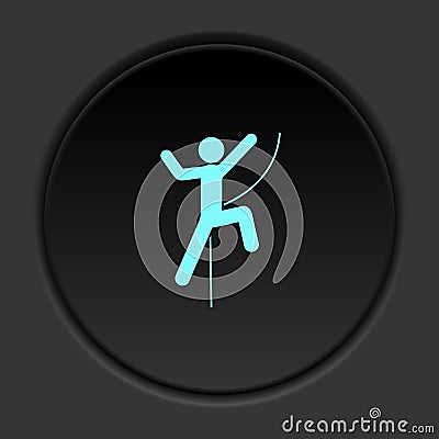 Round button icon Escalation. Button banner round badge interface for application illustration Cartoon Illustration