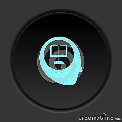 Round button icon, Knowledge, human, reader, science. Button banner round, badge interface for application illustration Cartoon Illustration