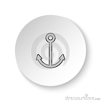 Round button for web icon, Anchor. Button banner round, badge interface for application illustration Cartoon Illustration