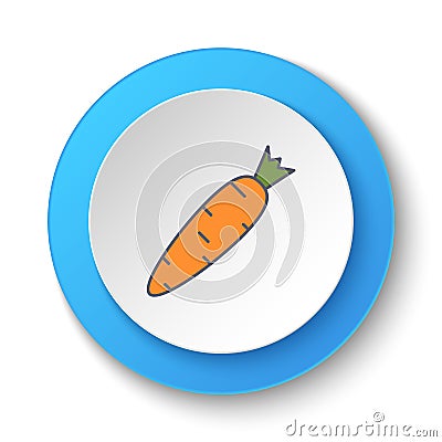 Round button for web icon, carrot. Button banner round, badge interface for application illustration Cartoon Illustration