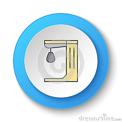 Round button for web icon. Punch game, retro, arcade. Button banner round, badge interface for application illustration Cartoon Illustration