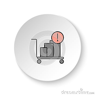 Round button for web icon, trolley, dray. Button banner round, badge interface for application illustration Cartoon Illustration