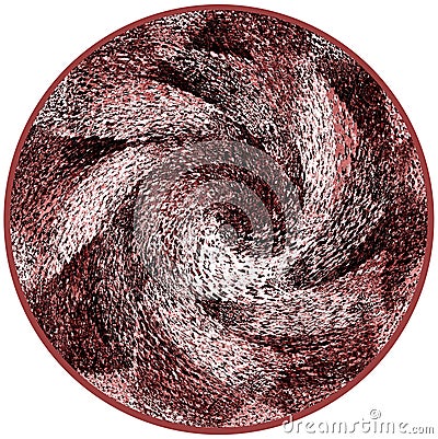 Round carpet with swirled pattern in brown,white,black colors Stock Photo