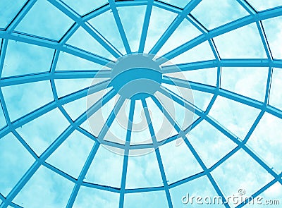 Round ceiling inside office Stock Photo