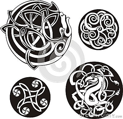 Round Celtic Knots Vector Illustration