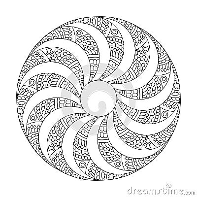Round Celtic mandala coloring book page for kdp book interior Vector Illustration