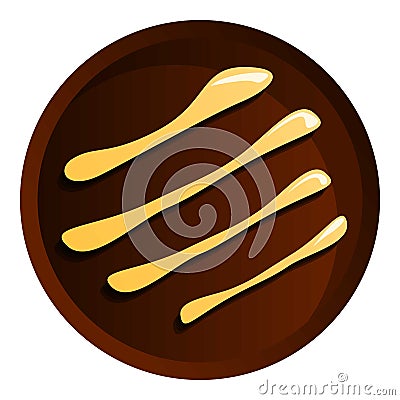 Round chocolate biscuit icon, cartoon style Vector Illustration