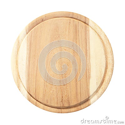 Round chopping board. Isolated on white background Stock Photo