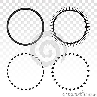 Round circle geometric ball shape line art vector icon for apps and websites Vector Illustration