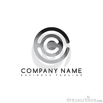 round circle logo logotype brand template art Vector Illustration