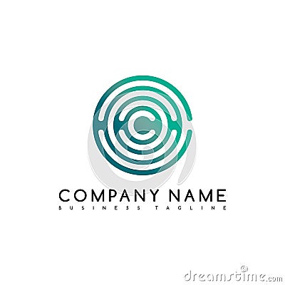 round circle logo logotype brand template art Vector Illustration