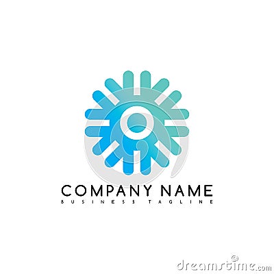 round circle logo logotype brand template art Vector Illustration