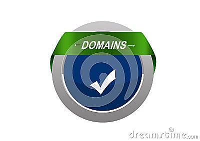Round Circle tabe with domains arrow mark web button Cartoon Illustration