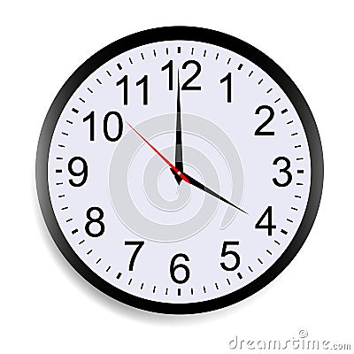 Round clock face showing four o`clock Vector Illustration