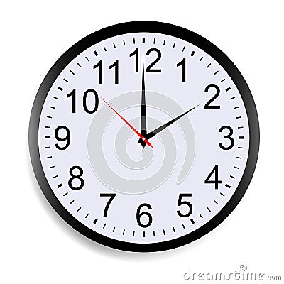Round clock face showing two o`clock Vector Illustration