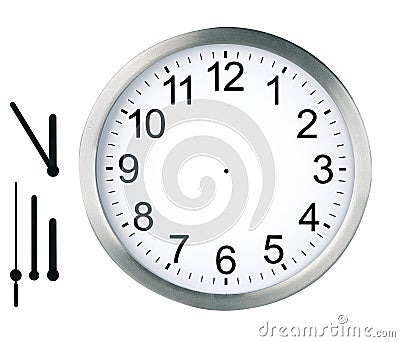 Round clock isolated Stock Photo