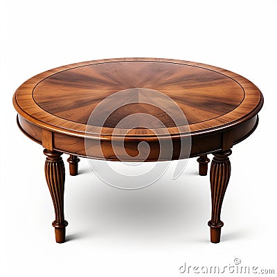 Antique Wooden Coffee Table - Understated Elegance And Crisp Detailing Stock Photo