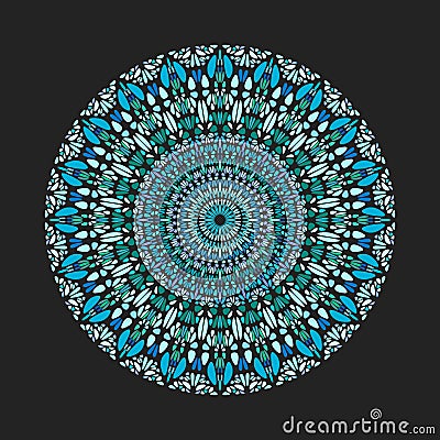 Round colorful geometrical gravel ornament mandala art Vector Illustration