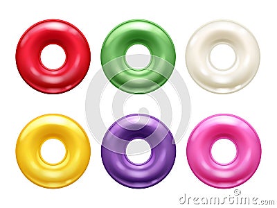 Round colorful hard candies set. Vector Illustration