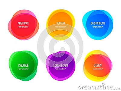 Round colorful vector abstract shapes. Color gradient round banners, creative art and graphic design Vector Illustration