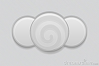 Round combo button. Empty interface 3d icon Vector Illustration