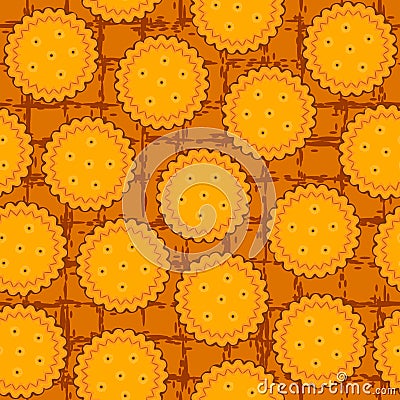 Round cookie seamless background pattern Vector Illustration