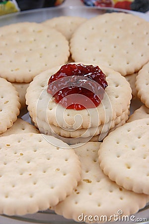 Round cookies with marmalade Stock Photo