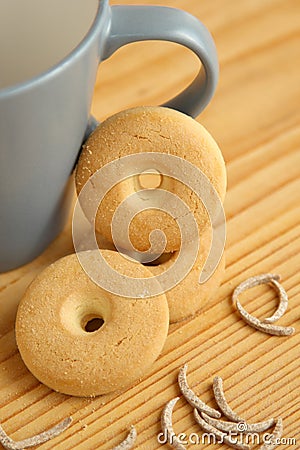 Round cookies on a table Stock Photo