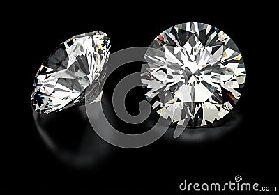 Round Cut Diamonds Stock Photo